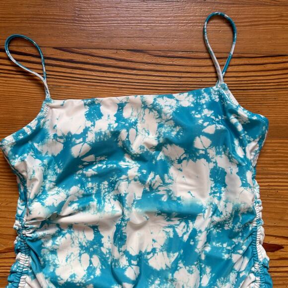 No Boundaries blue white tie dyed cheeky one piece swimsuit SIZE L - Picture 2 of 5